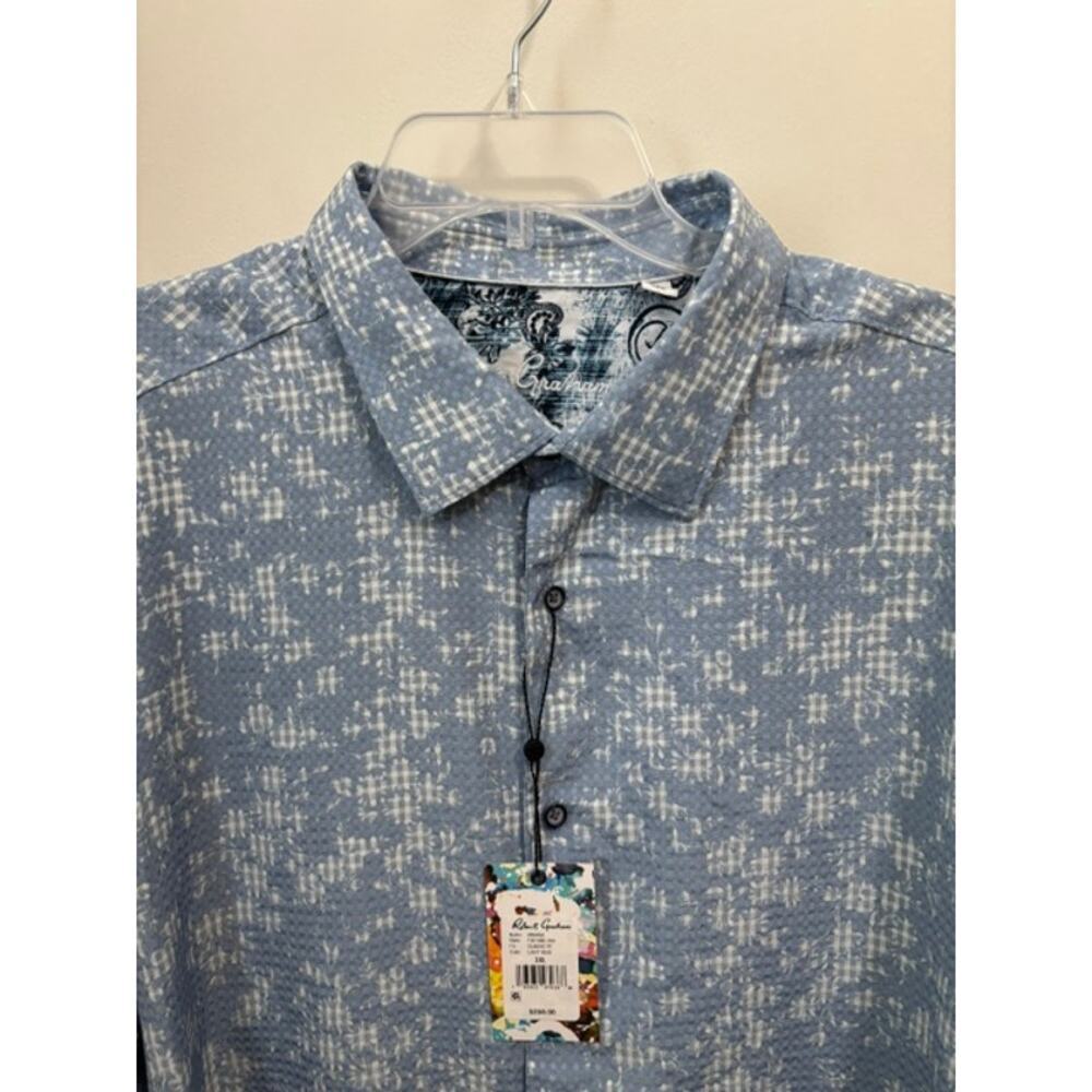 ROBERT GRAHAM Shirt 3XL Classic Fit Button Blue Unique Print NWT - Picture 3 of 11